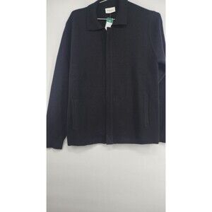 Bonobos Mens Small Black Merino Layer Full Zip Polo Sweater NWT 100% Wool